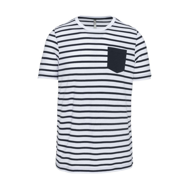 KA378 STRIPED SHORT SLEEVE SAILOR T-SHIRT WITH POCKET