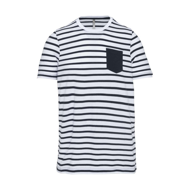 KA379 KIDS' STRIPED SHORT SLEEVE SAILOR T-SHIRT WITH POCKET