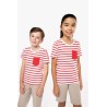 KA379 KIDS' STRIPED SHORT SLEEVE SAILOR T-SHIRT WITH POCKET