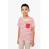 KA379 KIDS' STRIPED SHORT SLEEVE SAILOR T-SHIRT WITH POCKET