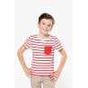 KA379 KIDS' STRIPED SHORT SLEEVE SAILOR T-SHIRT WITH POCKET