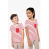 KA379 KIDS' STRIPED SHORT SLEEVE SAILOR T-SHIRT WITH POCKET