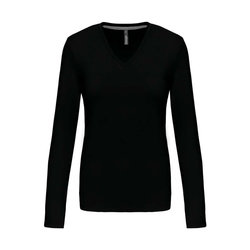 KA382 LADIES' LONG-SLEEVED V-NECK T-SHIRT