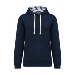 KA4013 UNISEX CONTRAST PATTERNED HOODED SWEATSHIRT