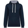 KA4013 UNISEX CONTRAST PATTERNED HOODED SWEATSHIRT