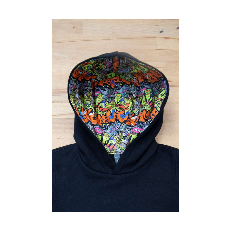 KA4014 UNISEX KIDS CONTRAST PATTERNED HOODED SWEATSHIRT