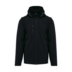 KA422 UNISEX 3-LAYER SOFTSHELL HOODED JACKET WITH REMOVABLE SLEEVES