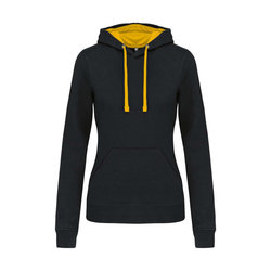 KA465 LADIES’ CONTRAST HOODED SWEATSHIRT