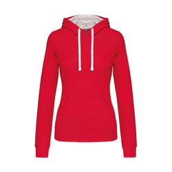 KA465 LADIES’ CONTRAST HOODED SWEATSHIRT