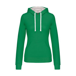 KA465 LADIES’ CONTRAST HOODED SWEATSHIRT