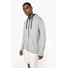 KA466 MEN'S CONTRAST HOODED FULL ZIP SWEATSHIRT