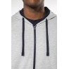 KA466 MEN'S CONTRAST HOODED FULL ZIP SWEATSHIRT