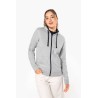 KA467 LADIES’ CONTRAST HOODED FULL ZIP SWEATSHIRT