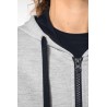 KA467 LADIES’ CONTRAST HOODED FULL ZIP SWEATSHIRT