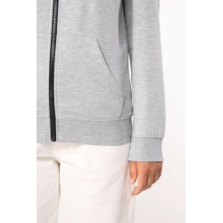 KA467 LADIES’ CONTRAST HOODED FULL ZIP SWEATSHIRT