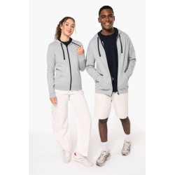 KA467 LADIES’ CONTRAST HOODED FULL ZIP SWEATSHIRT