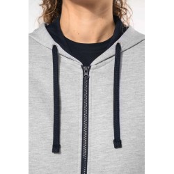KA467 LADIES’ CONTRAST HOODED FULL ZIP SWEATSHIRT