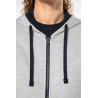 KA467 LADIES’ CONTRAST HOODED FULL ZIP SWEATSHIRT