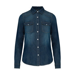KA518 LADIES' LONG-SLEEVED DENIM SHIRT