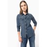 KA518 LADIES' LONG-SLEEVED DENIM SHIRT