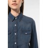 KA518 LADIES' LONG-SLEEVED DENIM SHIRT