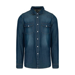 KA519 MEN'S LONG-SLEEVED DENIM SHIRT