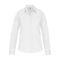 KA542 LADIES' LONG-SLEEVED COTTON POPLIN SHIRT