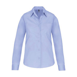 KA542 LADIES' LONG-SLEEVED COTTON POPLIN SHIRT
