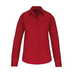 KA542 LADIES' LONG-SLEEVED COTTON POPLIN SHIRT