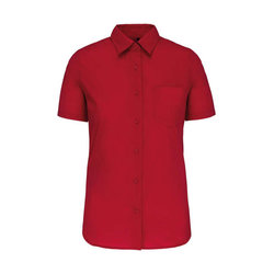 KA544 LADIES' SHORT-SLEEVED COTTON POPLIN SHIRT