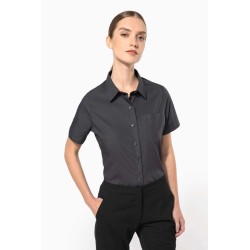 KA544 LADIES' SHORT-SLEEVED COTTON POPLIN SHIRT