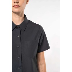 KA544 LADIES' SHORT-SLEEVED COTTON POPLIN SHIRT