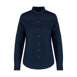 KA589 LADIES' LONG SLEEVE LINEN AND COTTON SHIRT
