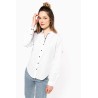 KA589 LADIES' LONG SLEEVE LINEN AND COTTON SHIRT