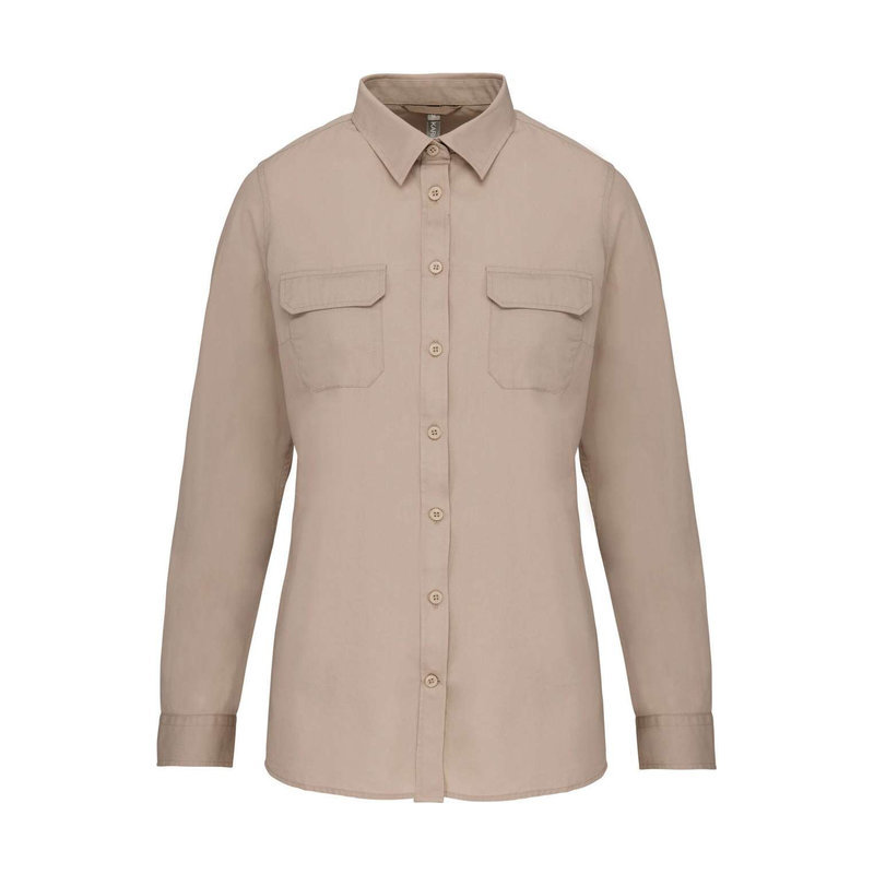 KA591 LADIES' LONG-SLEEVED SAFARI SHIRT