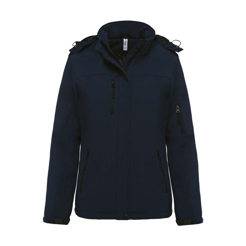 KA651 LADIES’ HOODED SOFTSHELL LINED PARKA