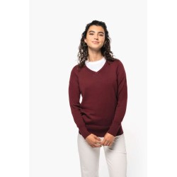 KA966 LADIES' V-NECK JUMPER