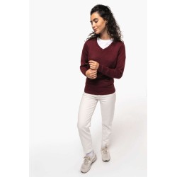KA966 LADIES' V-NECK JUMPER