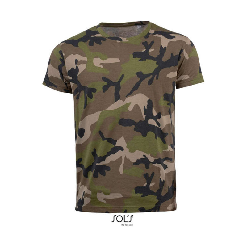 SO01188 SOL'S CAMO MEN - ROUND COLLAR T-SHIRT