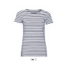 SO01399 SOL'S MILES WOMEN - ROUND NECK STRIPED T-SHIRT