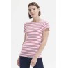 SO01399 SOL'S MILES WOMEN - ROUND NECK STRIPED T-SHIRT
