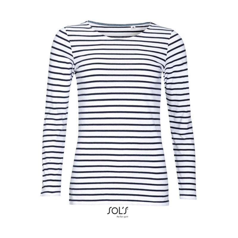 SO01403 SOL'S MARINE WOMEN - LONG SLEEVE STRIPED T-SHIRT