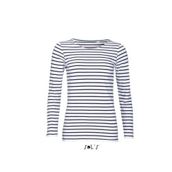SO01403 SOL'S MARINE WOMEN - LONG SLEEVE STRIPED T-SHIRT