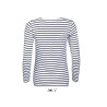 SO01403 SOL'S MARINE WOMEN - LONG SLEEVE STRIPED T-SHIRT