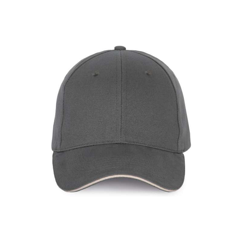 KP185 CAP WITH CONTRASTING SANDWICH PEAK - 6 PANELS