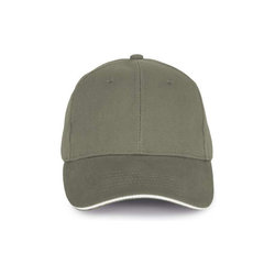 KP198 CAP IN ORGANIC COTTON WITH CONTRASTING SANDWICH PEAK - 6 PANELS