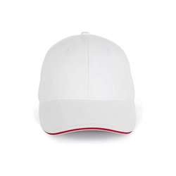 KP198 CAP IN ORGANIC COTTON WITH CONTRASTING SANDWICH PEAK - 6 PANELS
