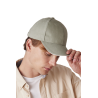 KP198 CAP IN ORGANIC COTTON WITH CONTRASTING SANDWICH PEAK - 6 PANELS