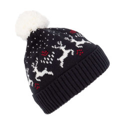 KP512 WINTER BEANIE WITH REINDEER DESIGN
