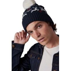 KP512 WINTER BEANIE WITH REINDEER DESIGN